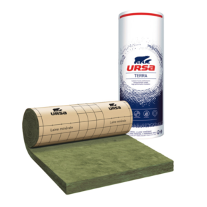 Rouleau laine de verre semi-rigide pour murs et combles - PRK 32 revêtu kraft Ursa - R=3,75 m².K/W - 2,70 M x 1,20 M - ép.120 MM